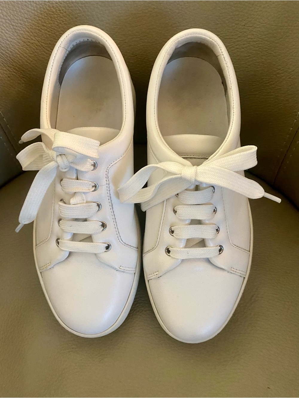 MaxMara White Leather Low-Top Sneakers 6/36